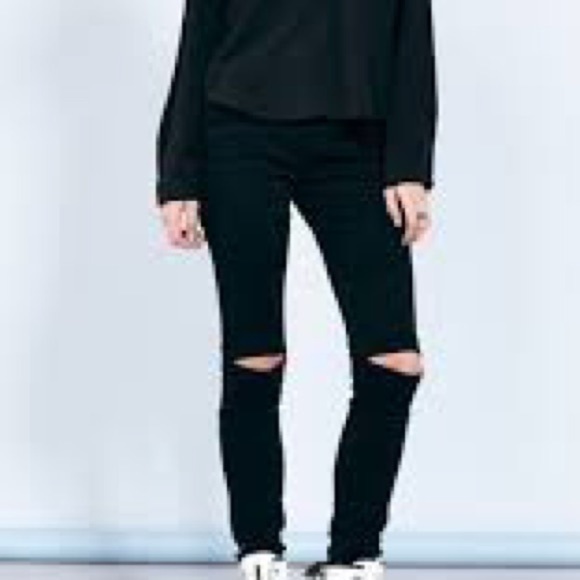 NWT MINKPINK Knee Slit Long Jeans, 2 sizes XS & S - Picture 3 of 3